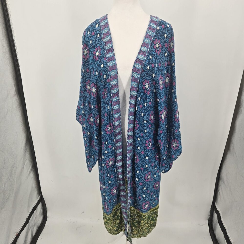 Sundance Bustling Blooms Open Front Kimono Cardigan Duster Size XS/Small - Picture 2 of 7